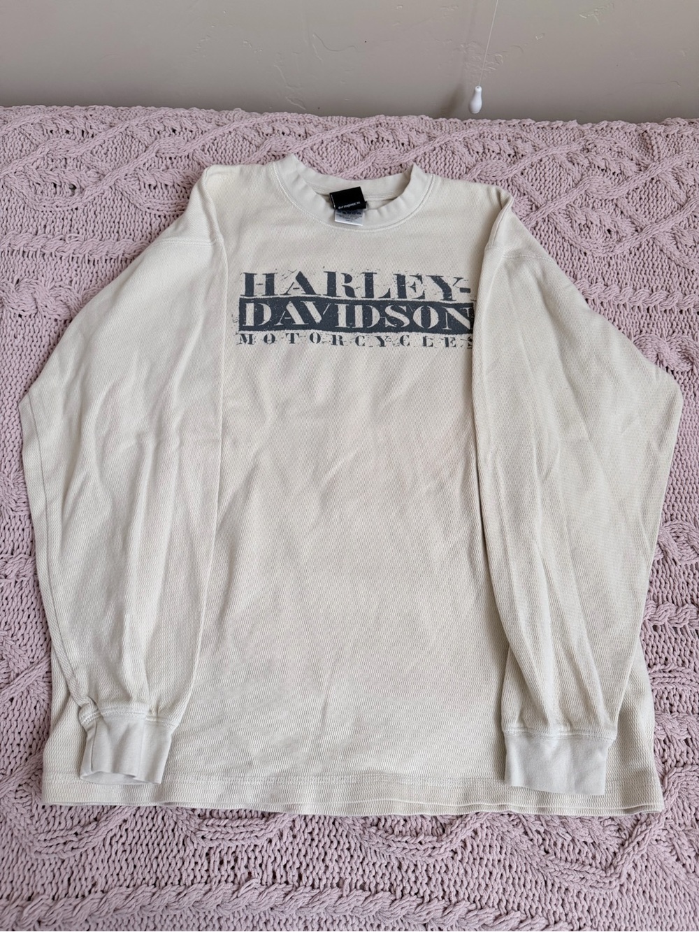Harley-Davidson Men’s Cream Long-Sleeve Thermal Shirt